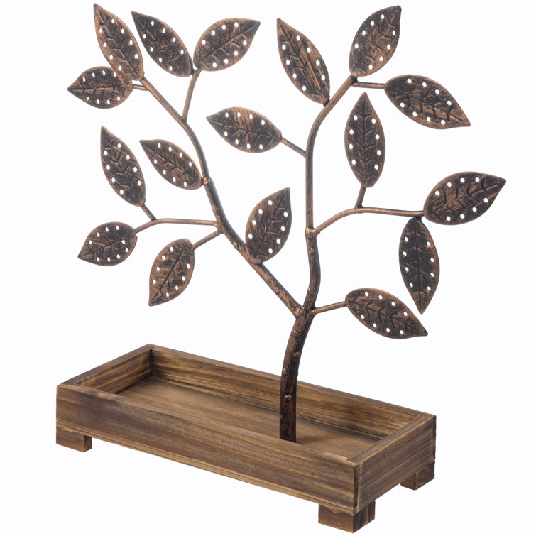 Winston Porter Jewellery Tree Stand With Wooden Ring Tray Wayfair Canada